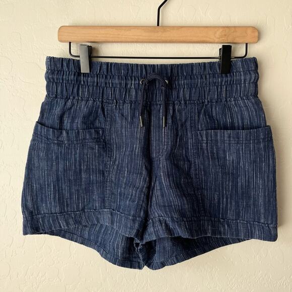 Athleta Cabo linen textured shorts navy 2 - Picture 13 of 14